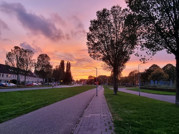 Photo beautiful sunset in almere