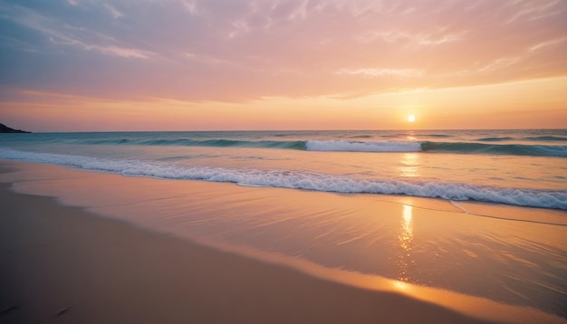 Photo beautiful sunset on the beach background