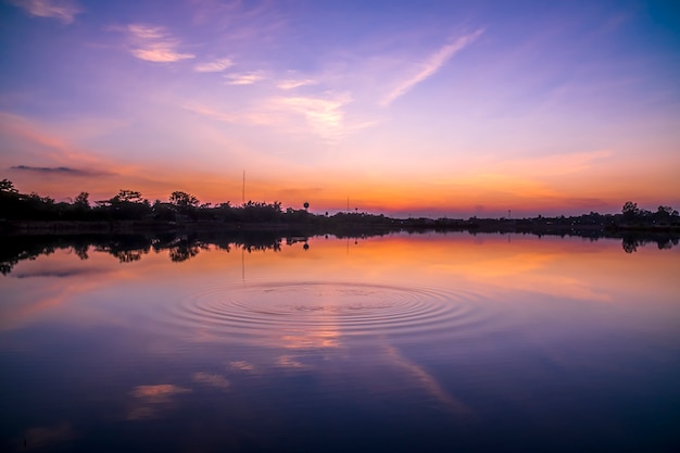 Beautiful sunset at the lake.