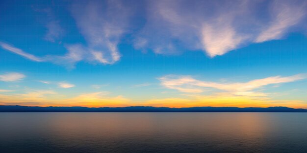 Beautiful sunset over a large lake