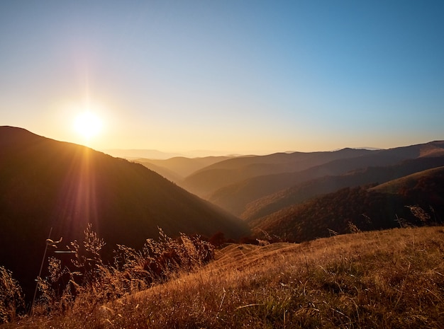 Beautiful sunset in the mountains.