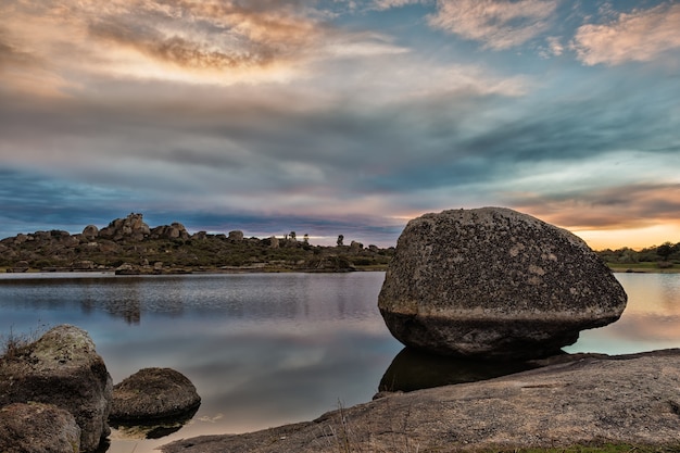 Beautiful sunset over the natural area of Marruecos, Spain