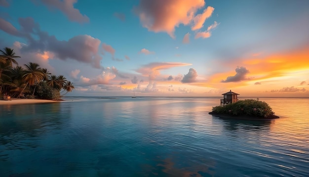 a beautiful sunset over the ocean with a boat in the water