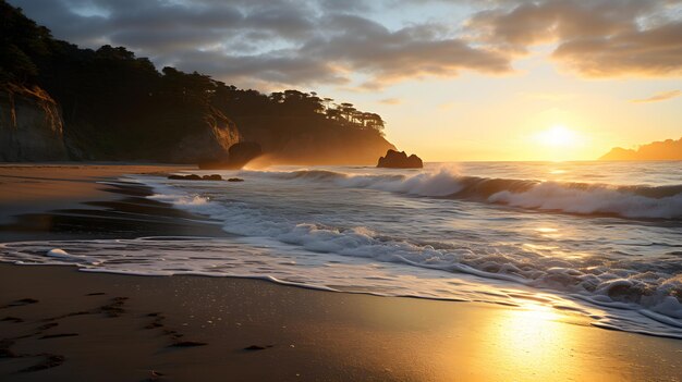 A beautiful sunset over the ocean