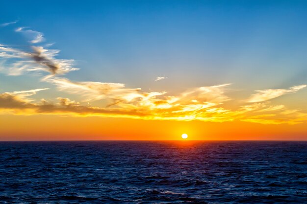 Beautiful sunset over an ocean