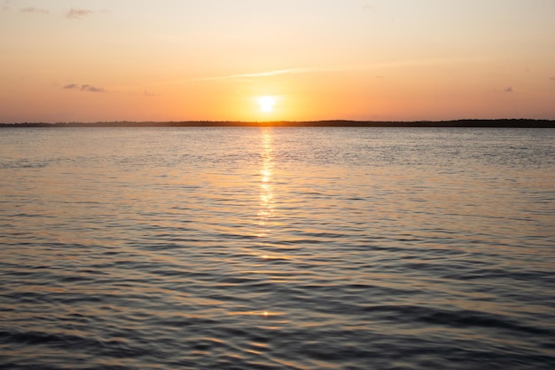 Beautiful sunset on the river