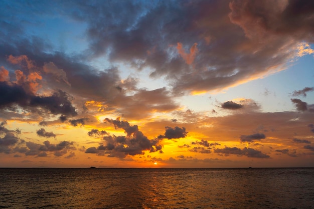 Beautiful sunset above the sea Summer vacation concept Thailand