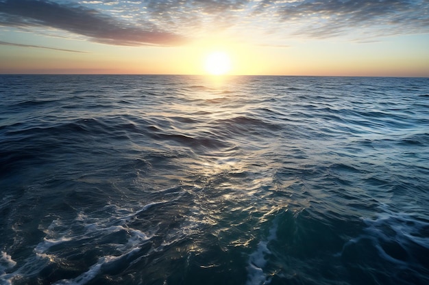 Beautiful sunset over the sea View from the ship's deck