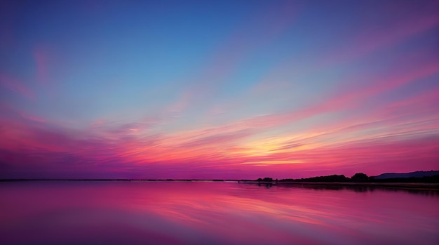 Beautiful sunset on the shore of the sea