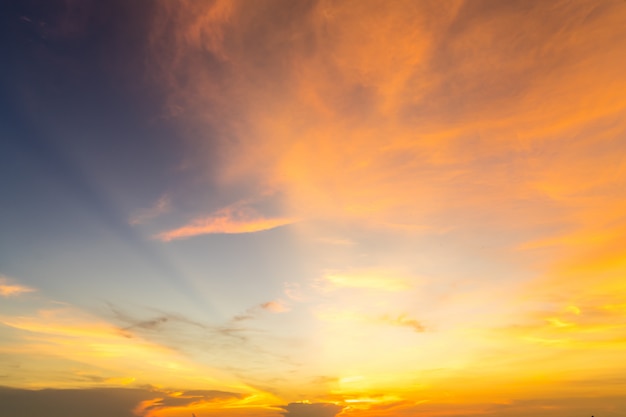 Beautiful sunset sky clouds , dramatic twilight sky