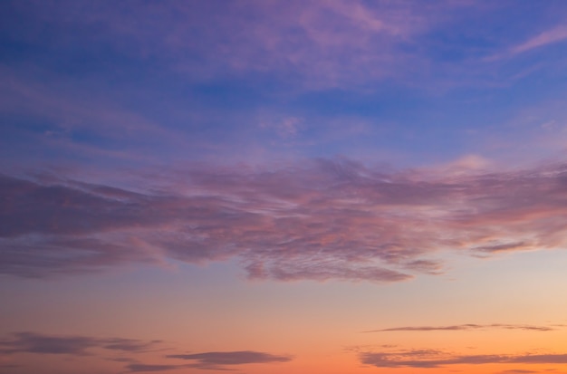 Beautiful sunset sky in the evening