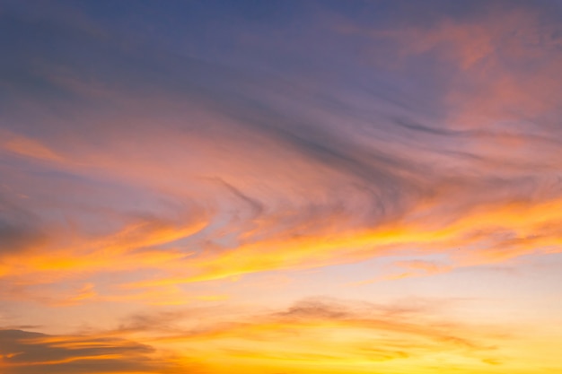 Beautiful sunset sky in the evening