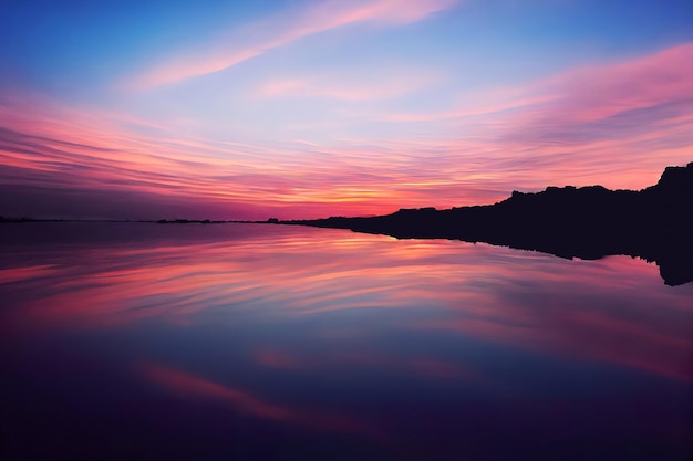 Beautiful sunset sky with pastel pink and purple colors sunset whit clouds