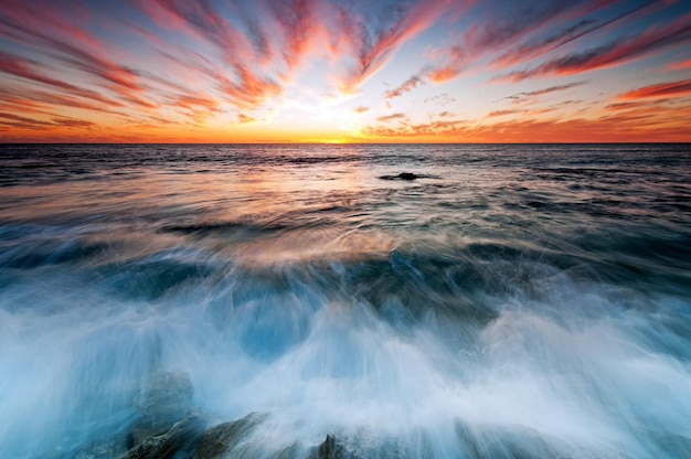 Beautiful sunset at Toms Beach Perth Western Australia