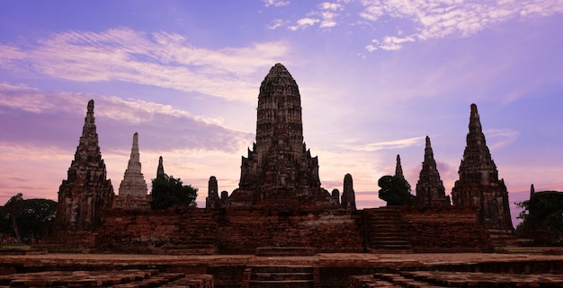 Beautiful sunset at Wat Chaiwatthanaram, Ayutthaya Thailand