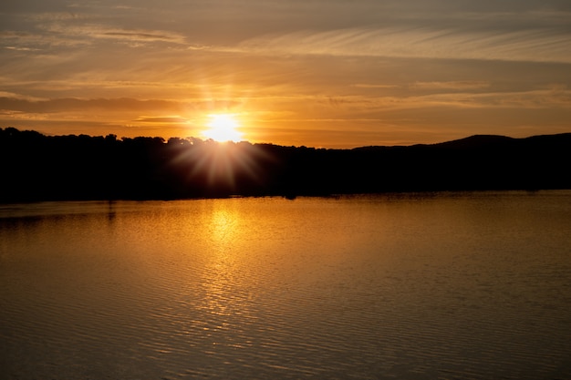 Beautiful sunset with golden colours