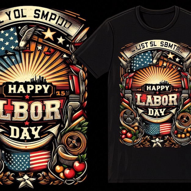 a beautiful t shirt design is for happy labor day