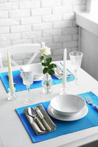 Beautiful table setting close up