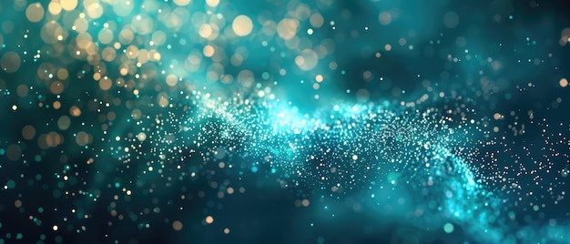 beautiful teal abstract shiny light and glitter background