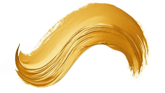 Beautiful textured golden brush strokes on white background