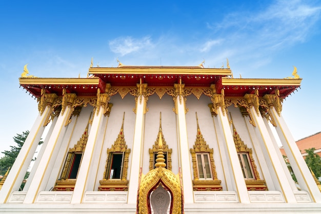 The beautiful Thai Buddhist temple is a holy place for the Thai people.