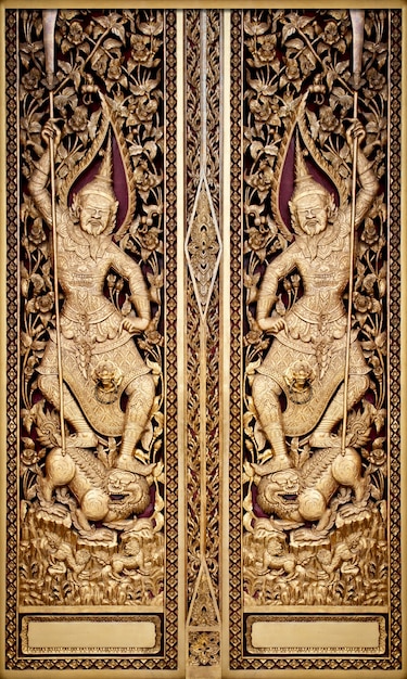 Beautiful Thai engrave art in public temple