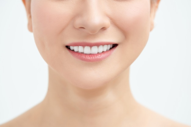 Beautiful toothy smile, close up