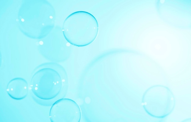 Beautiful Transparent Blue Soap Bubbles Background