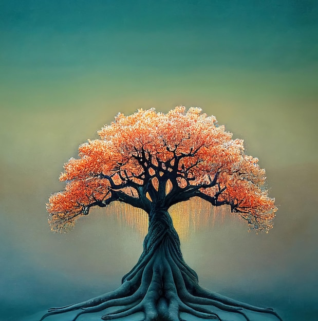 Beautiful tree of life mythological sacred tree spiritual healing life concept