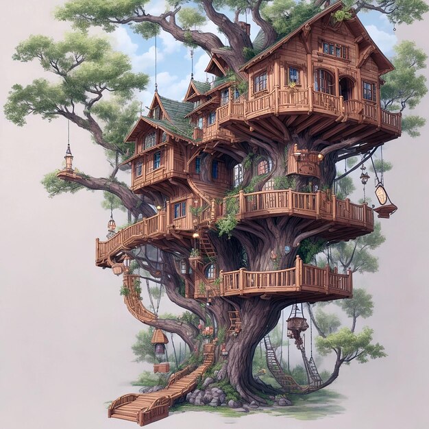 beautiful trees house