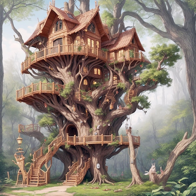 beautiful trees house