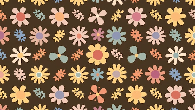 Beautiful Trendy Retro Style Floral Seamless Pattern