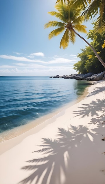 Beautiful tropical beach and sea bright colors high saturation