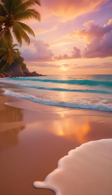 Beautiful tropical beach and sea bright colors high saturation