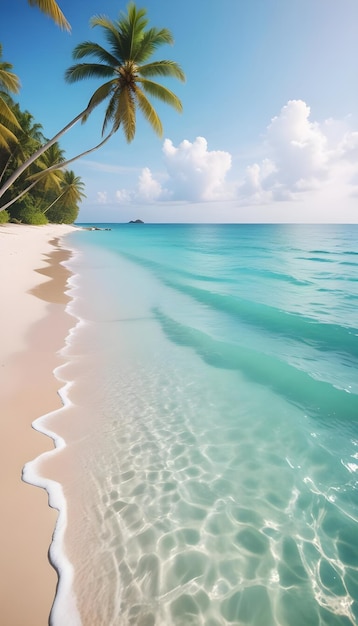 Beautiful tropical beach and sea bright colors high saturation