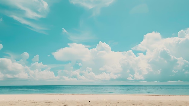 Beautiful tropical beach with blue sky and white clouds abstract texture background Generative AI