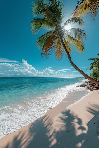 Beautiful Tropical beach with coconut trees