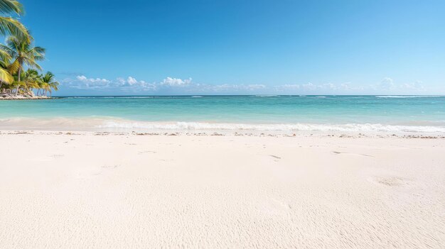 Photo beautiful tropical beach with white sand offering a stunning panoramic travel view