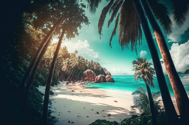 Beautiful tropical landscape of amazing beach in the summer season