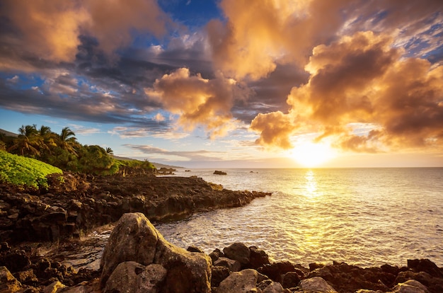 Beautiful tropical landscapes on Maui island, Hawaii