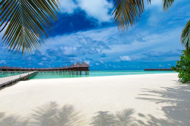 Beautiful tropical Maldives island with beach