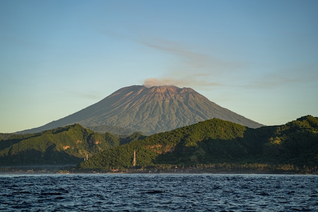 Beautiful tropical and sea nature near volcano landscape