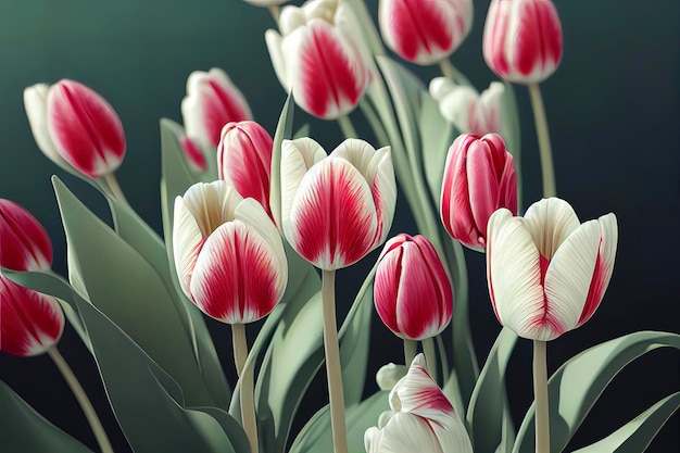 Beautiful tulip garden illustration