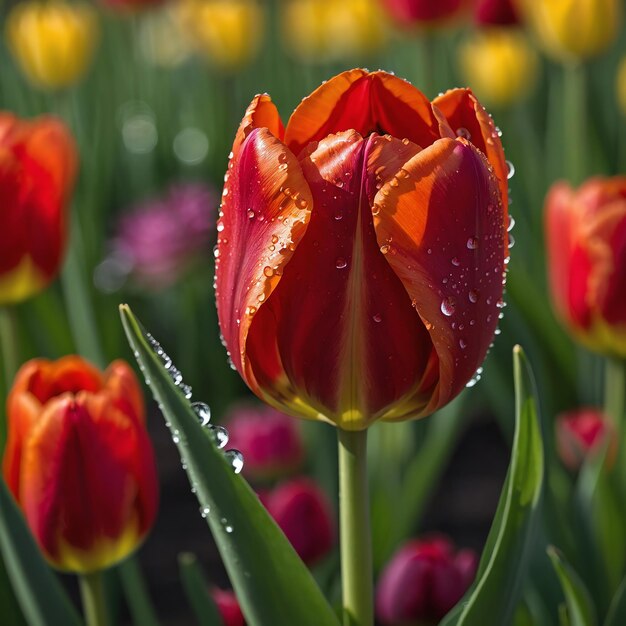 Photo beautiful tulip photos showcasing elegant floral beauty