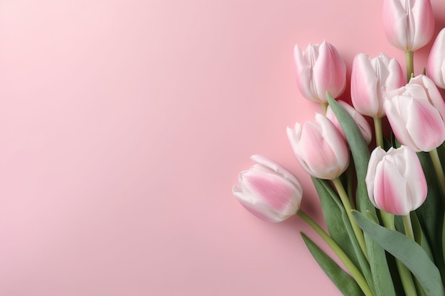 Beautiful tulips on light background