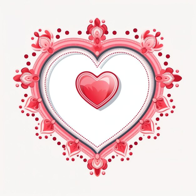 Beautiful valentine day background with a frame of a red and pink hearts border and copy space