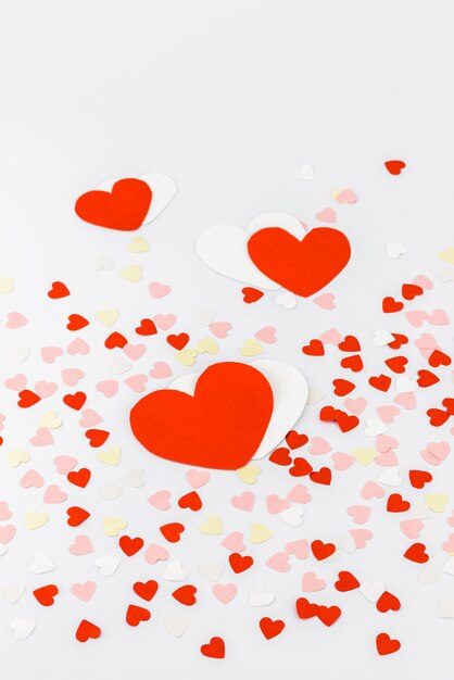 Beautiful valentines day background with red hearts