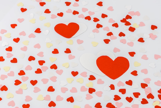 Beautiful valentines day background with red hearts