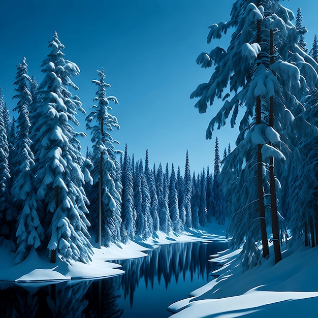 A beautiful varied winter scene ai generated