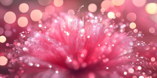 Photo a beautiful vibrant pink flower with sparkling bokeh background radiating joy and charm